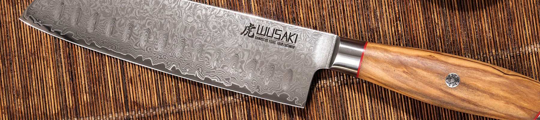 Couteau damas Wusaki Fujiko 10CR santoku lame 18cm