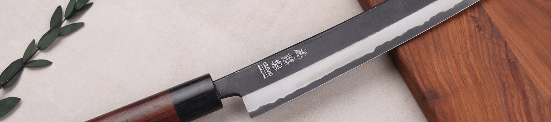 Couteau japonais artisanal Wusaki Sakimaru BS1 lame San Maï 24cm