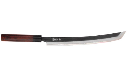 Couteau japonais artisanal Wusaki Sakimaru BS1 lame San Maï 30cm
