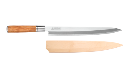 Couteau yanagiba Wusaki Olive 7Cr manche en olivier 27cm