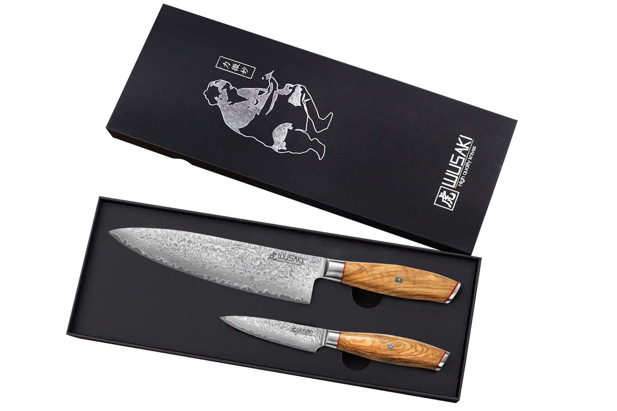 Coffret couteaux Wusaki Fujiko 10CR damas Chef + Office
