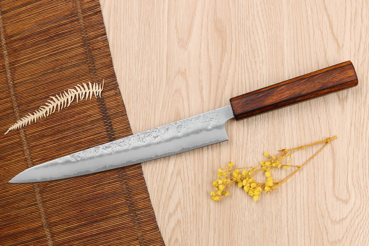 Couteau sujihiki japonais artisanal 24cm Yoshi G3