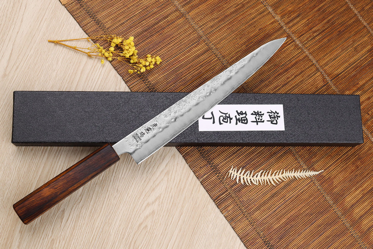 Couteau sujihiki japonais artisanal 24cm Yoshi G3