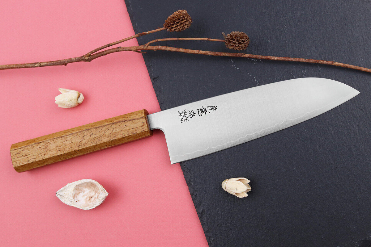 Couteau santoku japonais artisanal 16,5cm Migaki G3
