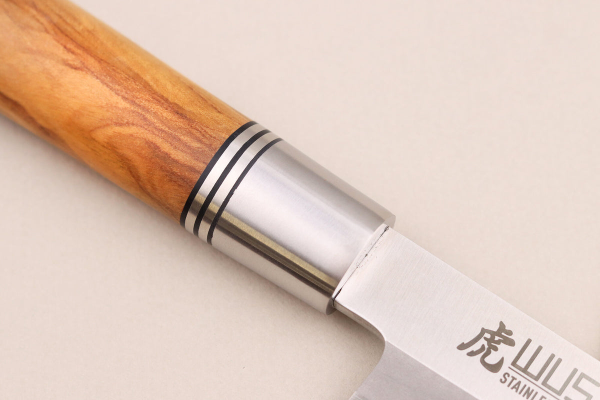 Wusaki Olive 7Cr Yanagiba Knife Olive Wood Handle 24cm + Saya