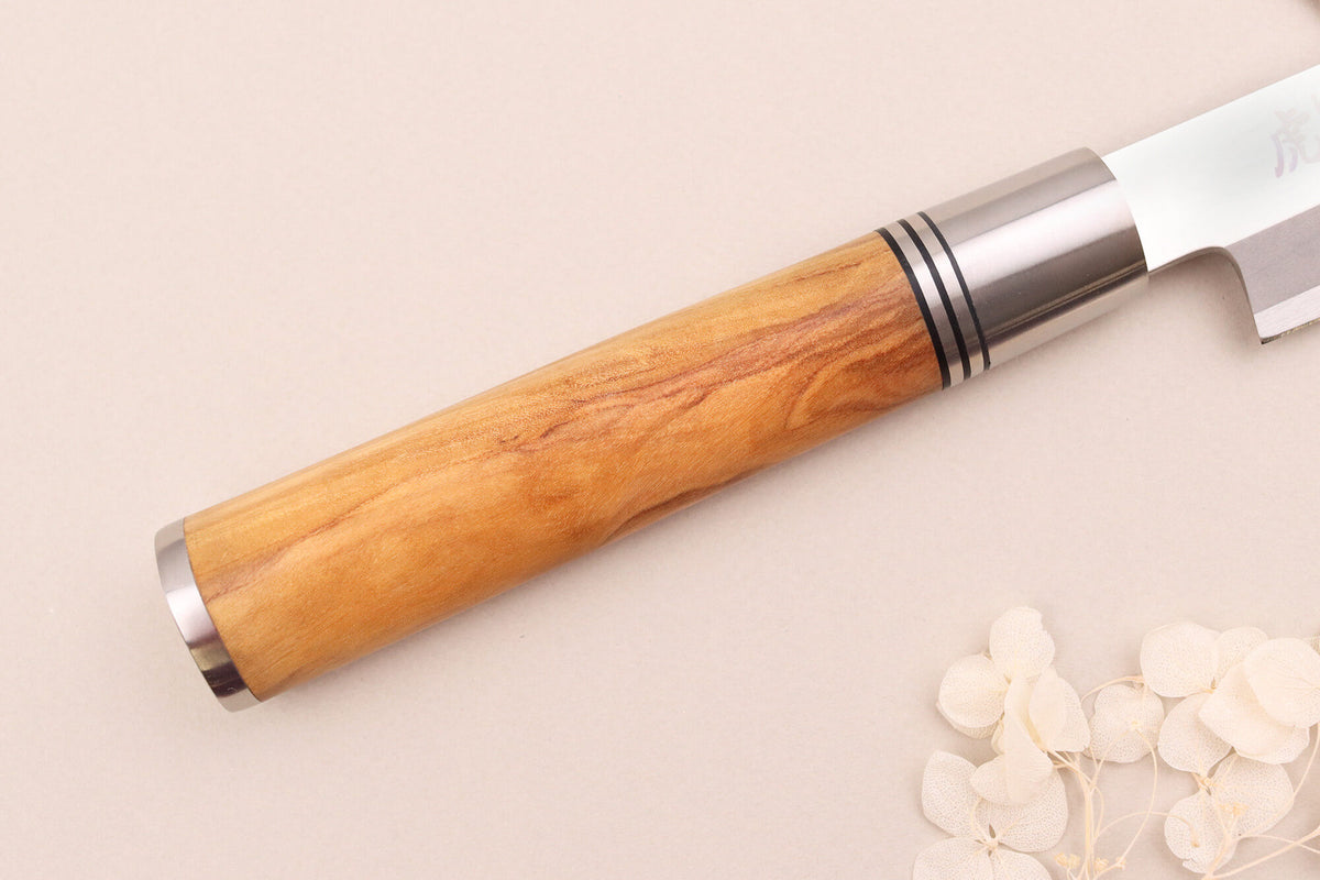 Wusaki Olive 7Cr Yanagiba Knife Olive Wood Handle 24cm + Saya
