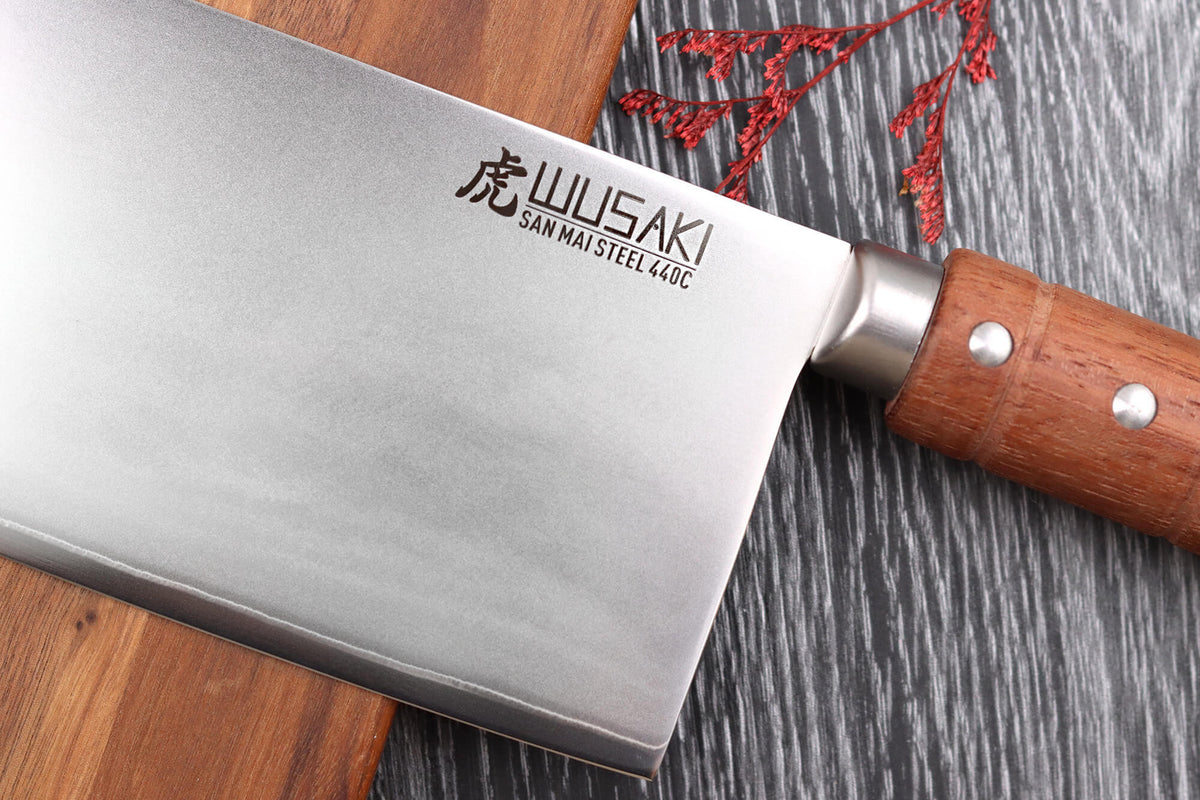 Couteau de chef chinois Wusaki Padouk San Mai 17,5cm