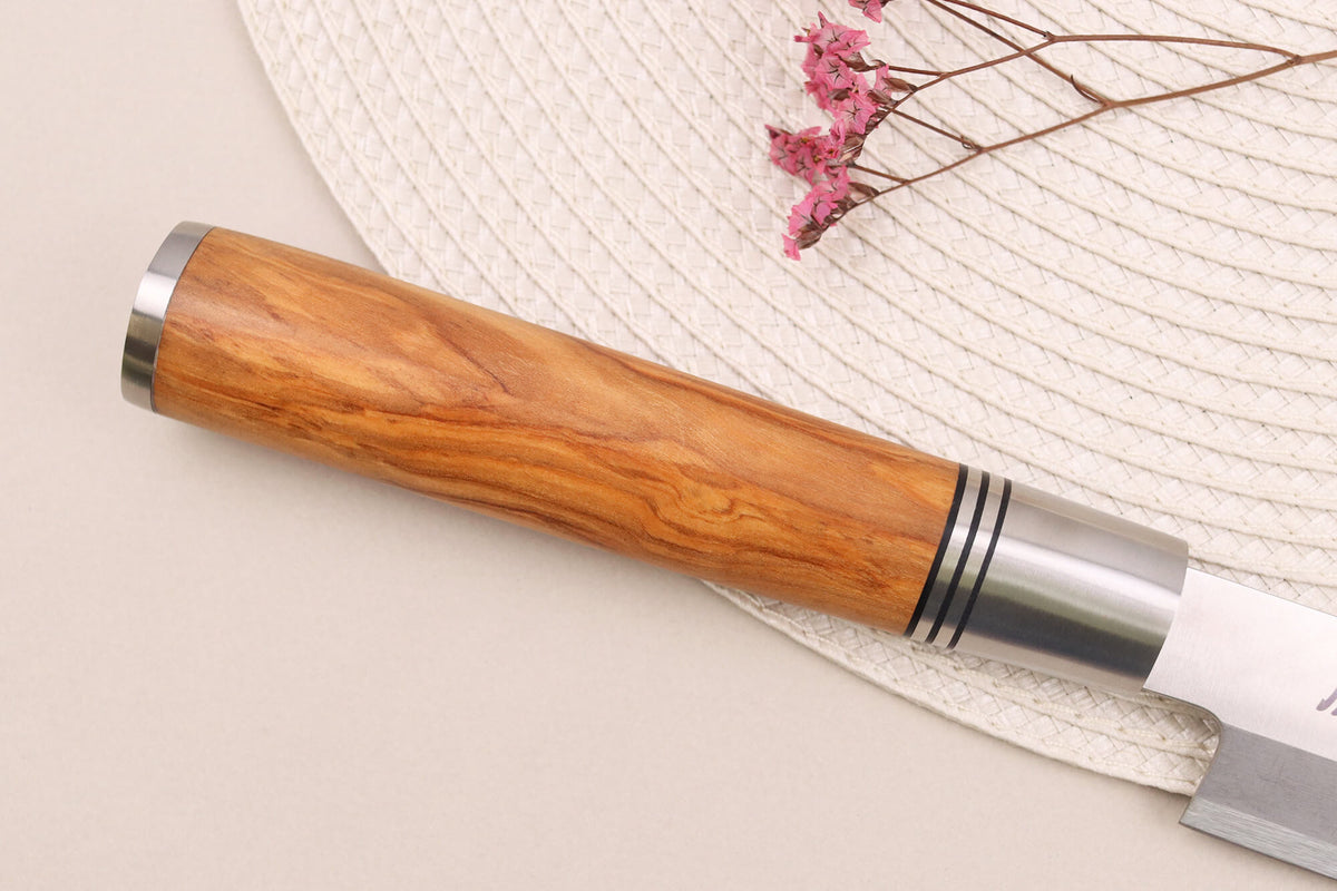 Wusaki Olive 7Cr Yanagiba Knife Olive Wood Handle 27cm + Saya
