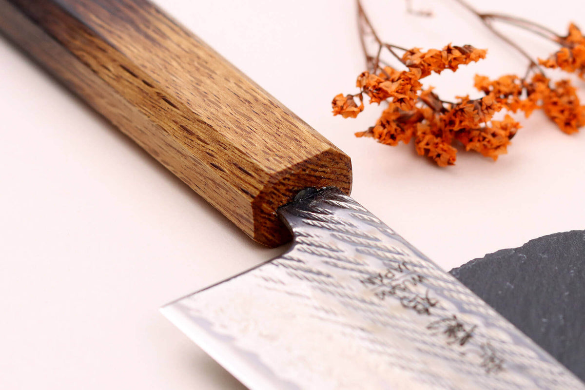 Couteau santoku japonais artisanal Wusaki Nawame AUS10 damas 16,5 cm - Wusaki