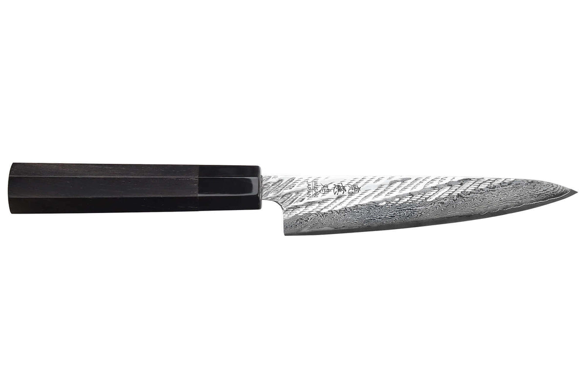 Couteau universel japonais artisanal 13,5cm Kuronawa G3 damas