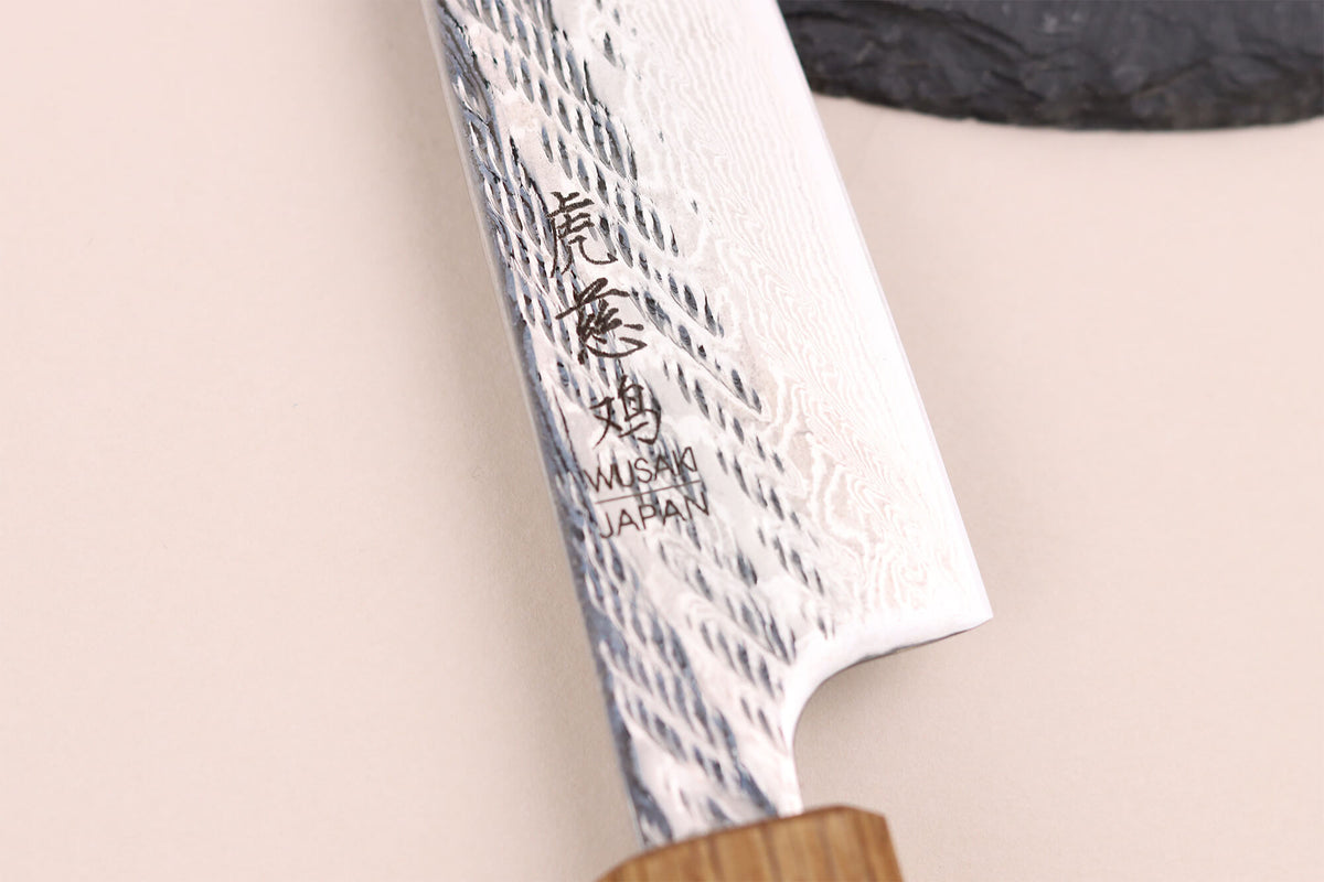 Couteau tout usage 13,5 cm japonais artisanal Wusaki Nawame AUS10 damas - Wusaki