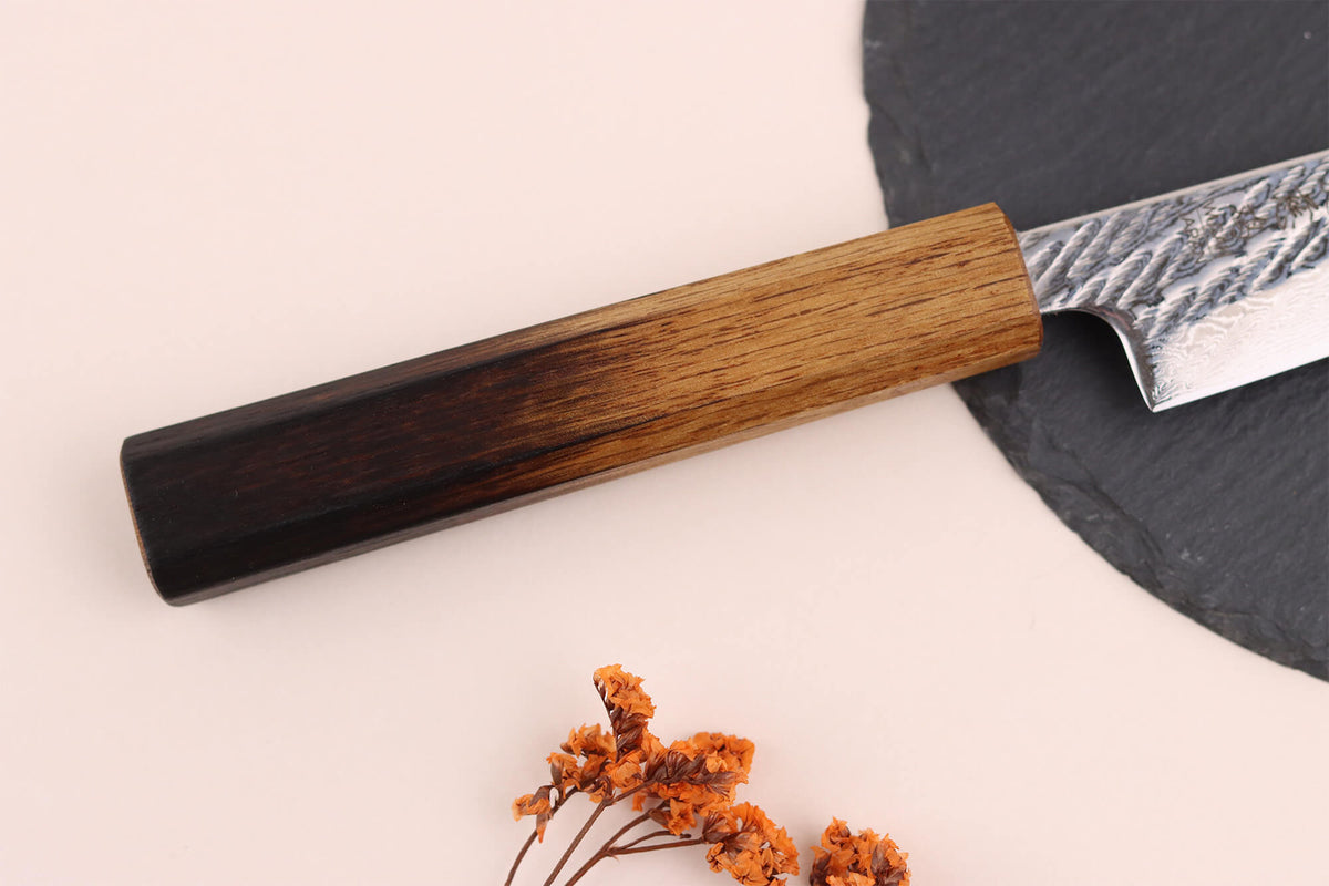 Couteau tout usage 13,5 cm japonais artisanal Wusaki Nawame AUS10 damas - Wusaki