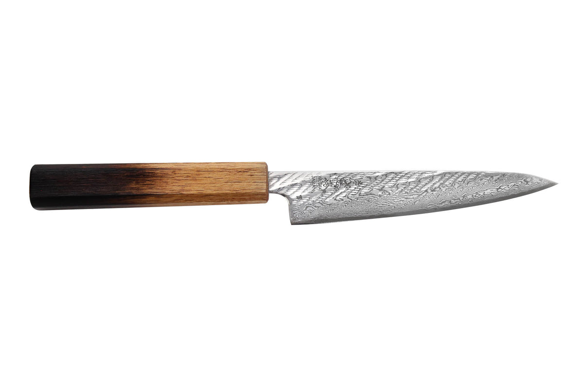 Couteau tout usage 13,5 cm japonais artisanal Wusaki Nawame AUS10 damas - Wusaki