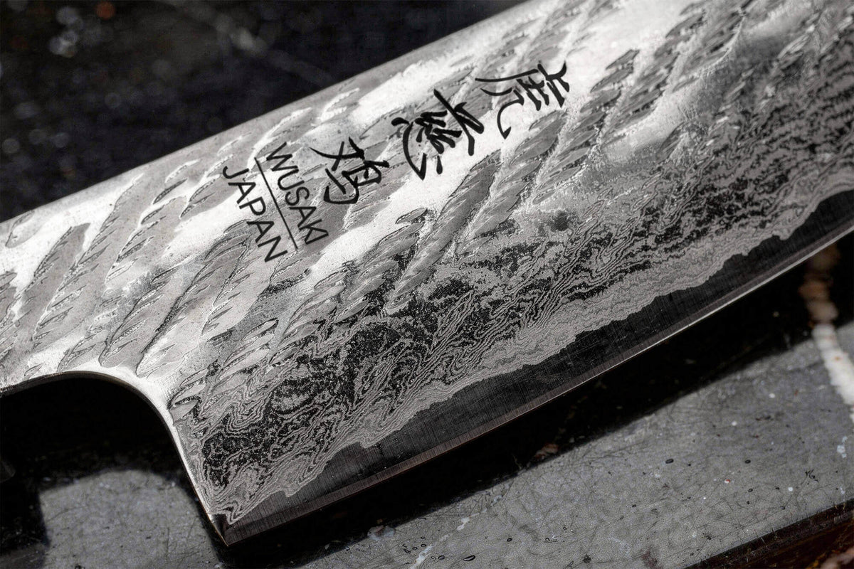 Couteau universel japonais artisanal 13,5cm Kuronawa G3 damas
