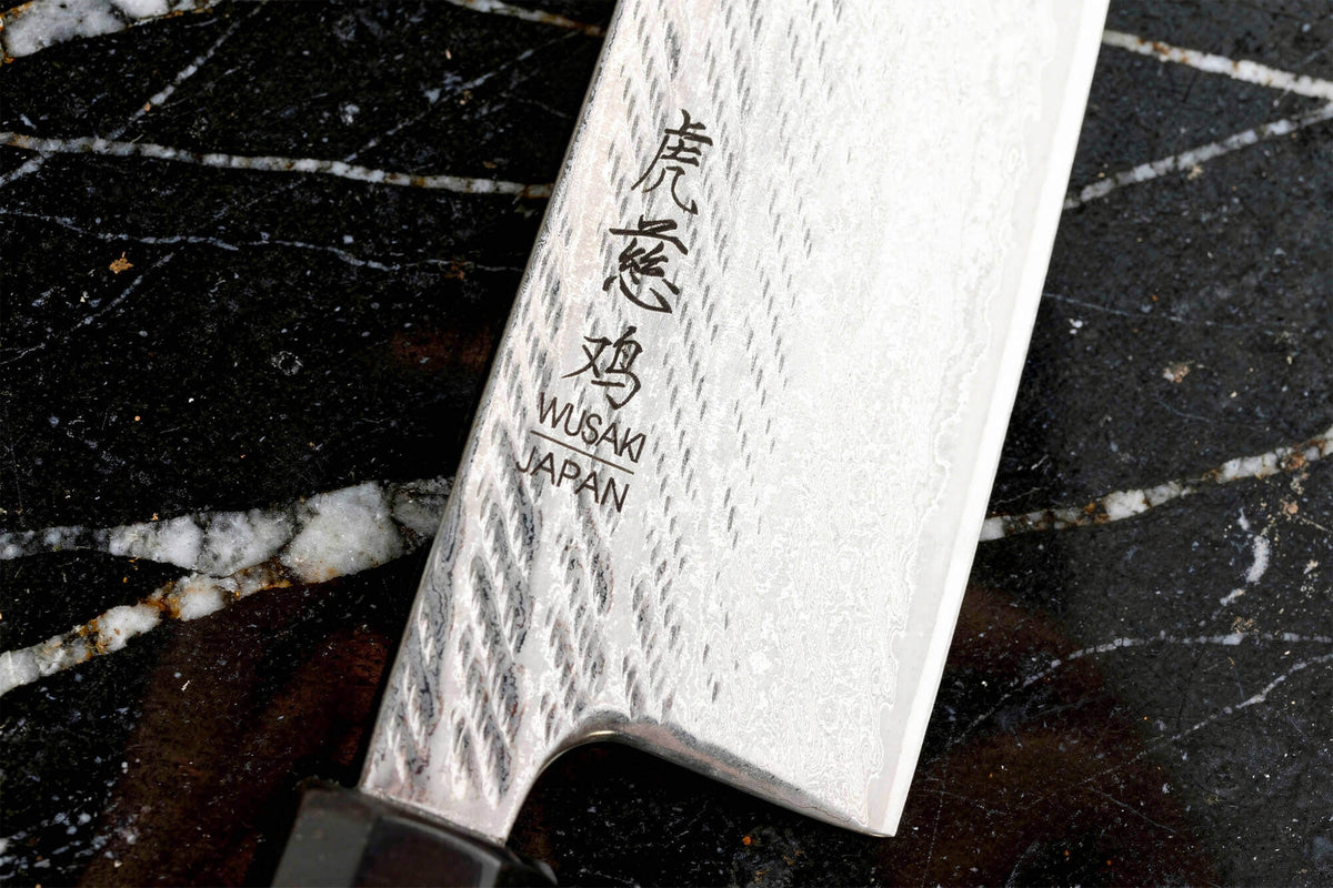 Handcrafted Japanese Santoku Knife 16.5cm Kuronawa G3 Damascus