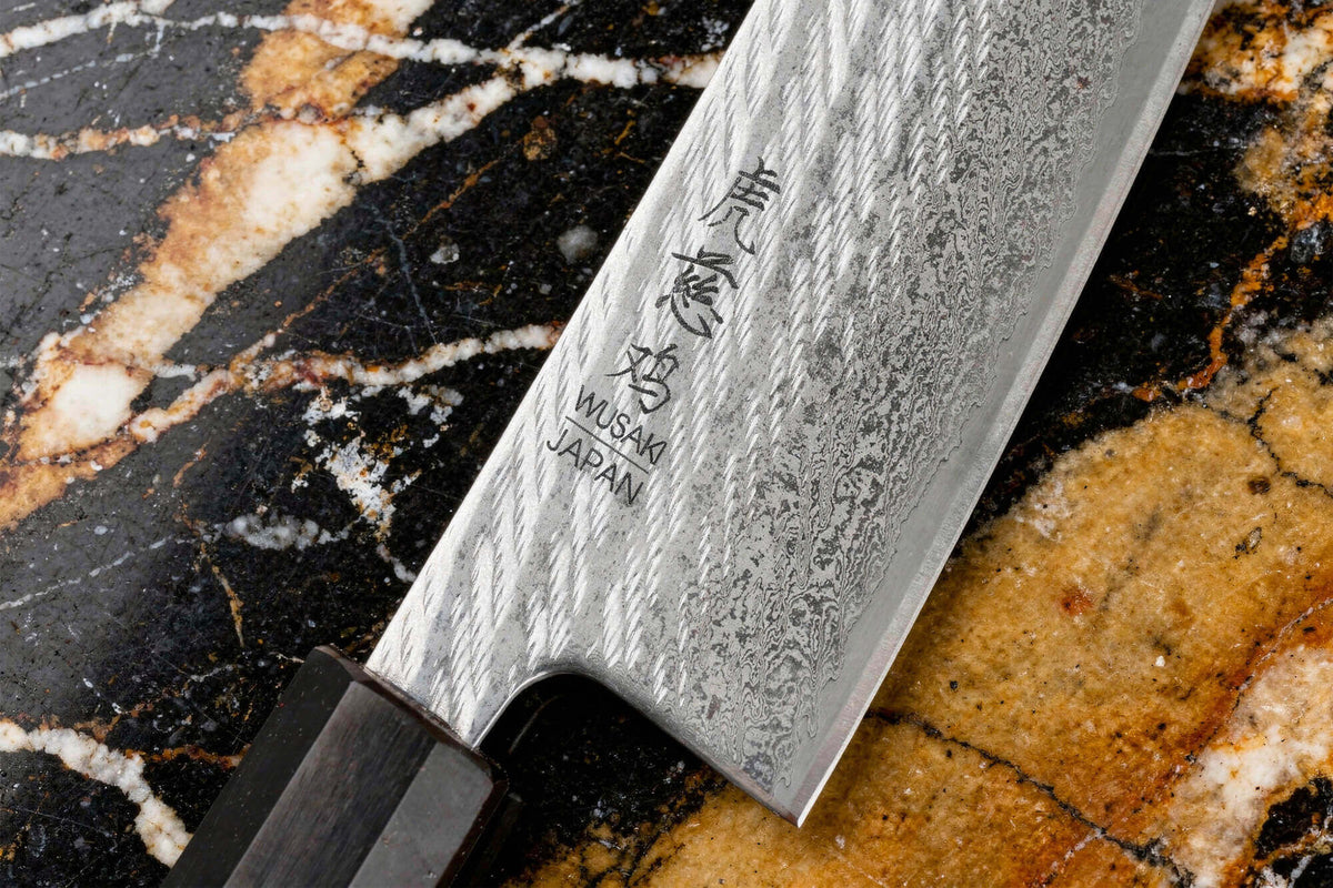 Couteau de chef japonais artisanal 21cm Kuronawa G3 damas