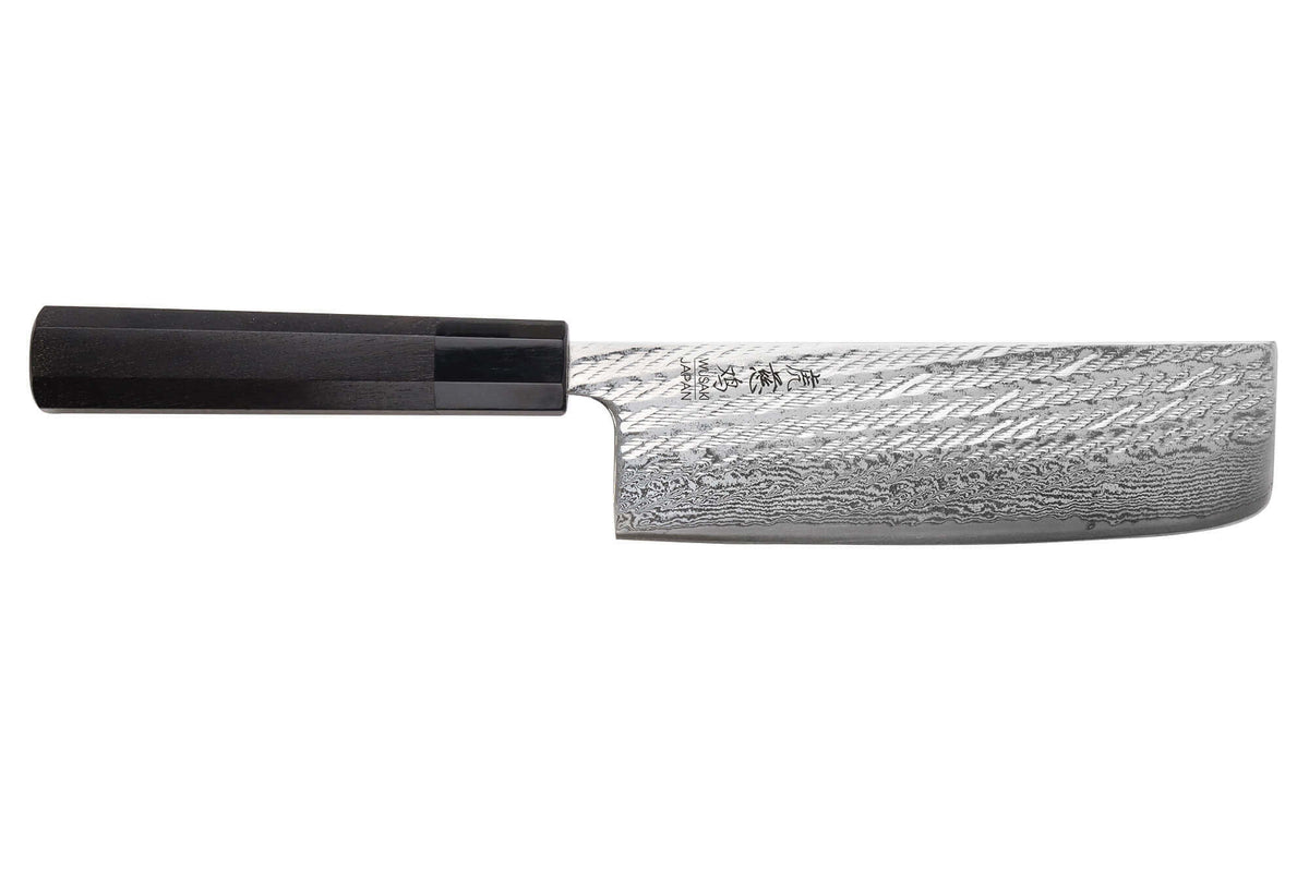 Couteau nakiri japonais artisanal 16,5cm Kuronawa G3 damas