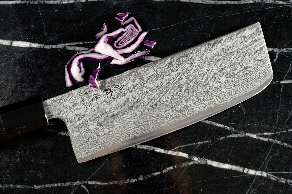 Handcrafted Japanese Nakiri Knife 16.5cm Kuronawa G3 Damascus