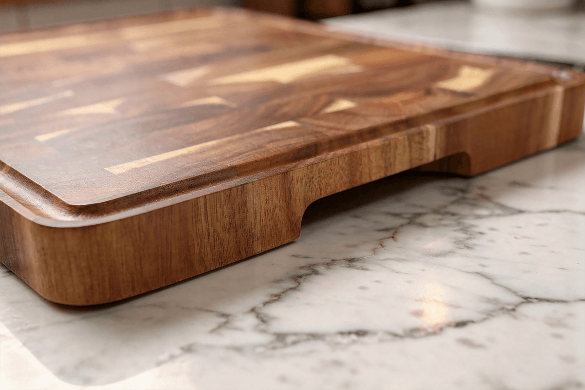 Cutting Board with Recessed Side Handles 35x25cm Acacia Checkerboard