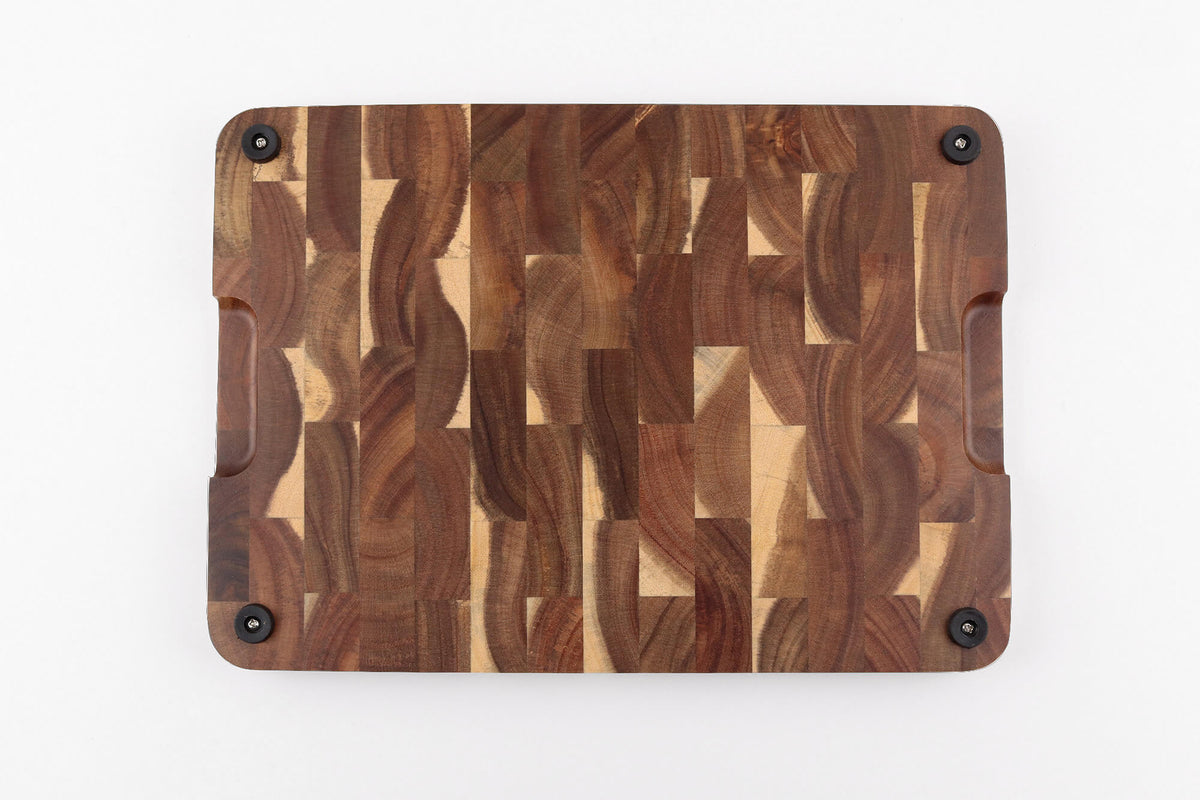 Cutting Board with Recessed Side Handles 35x25cm Acacia Checkerboard