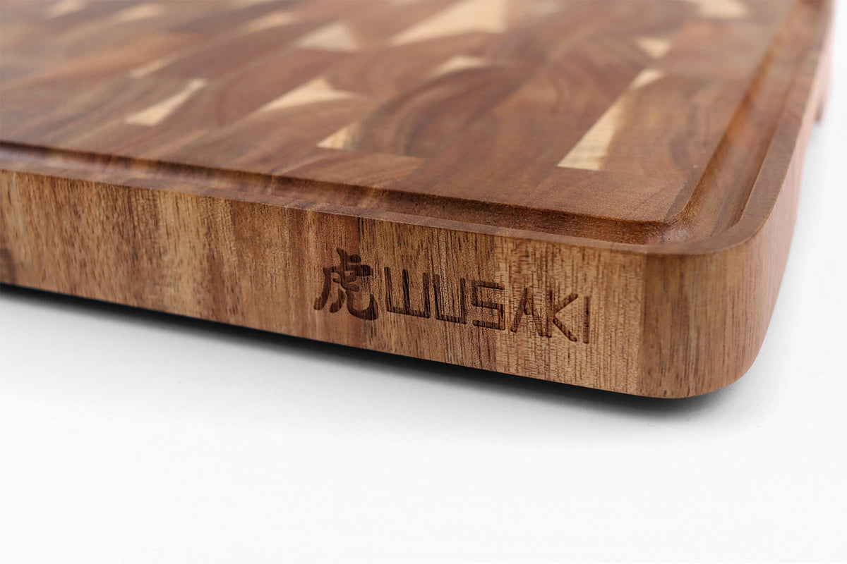 Cutting Board with Recessed Side Handles 35x25cm Acacia Checkerboard