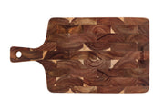 Planche à découper avec poignée 41x22cm en acacia damier