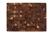 Billot de cuisine réversible avec 8 patins 48x35cm en acacia damier