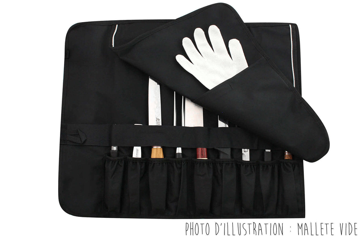 Empty Chef's Knife Roll 9 Slots + 2 Storage Pockets