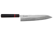 Couteau de chef 24cm japonais artisanal Nawame Ébène AUS10 damas