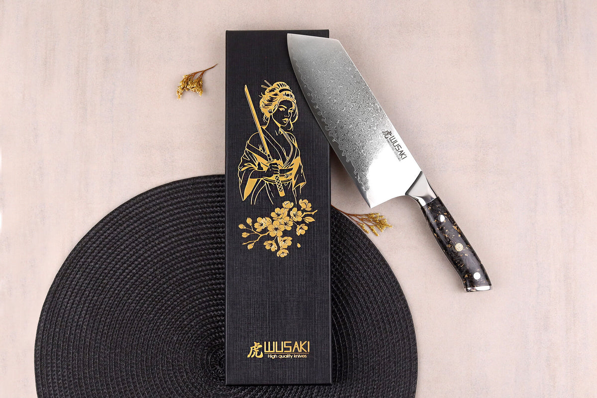 Couteau de chef chinois Sakin Damas 10Cr 19cm
