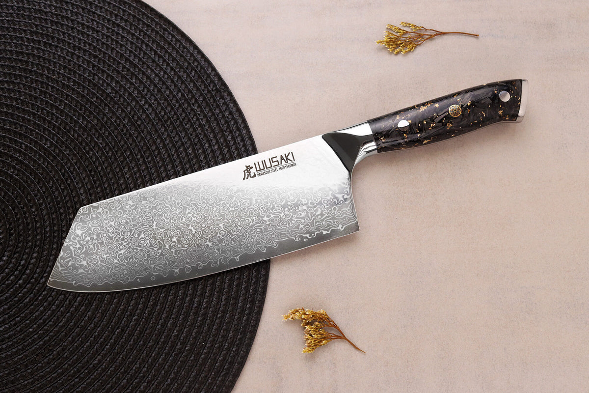 Couteau de chef chinois Sakin Damas 10Cr 19cm