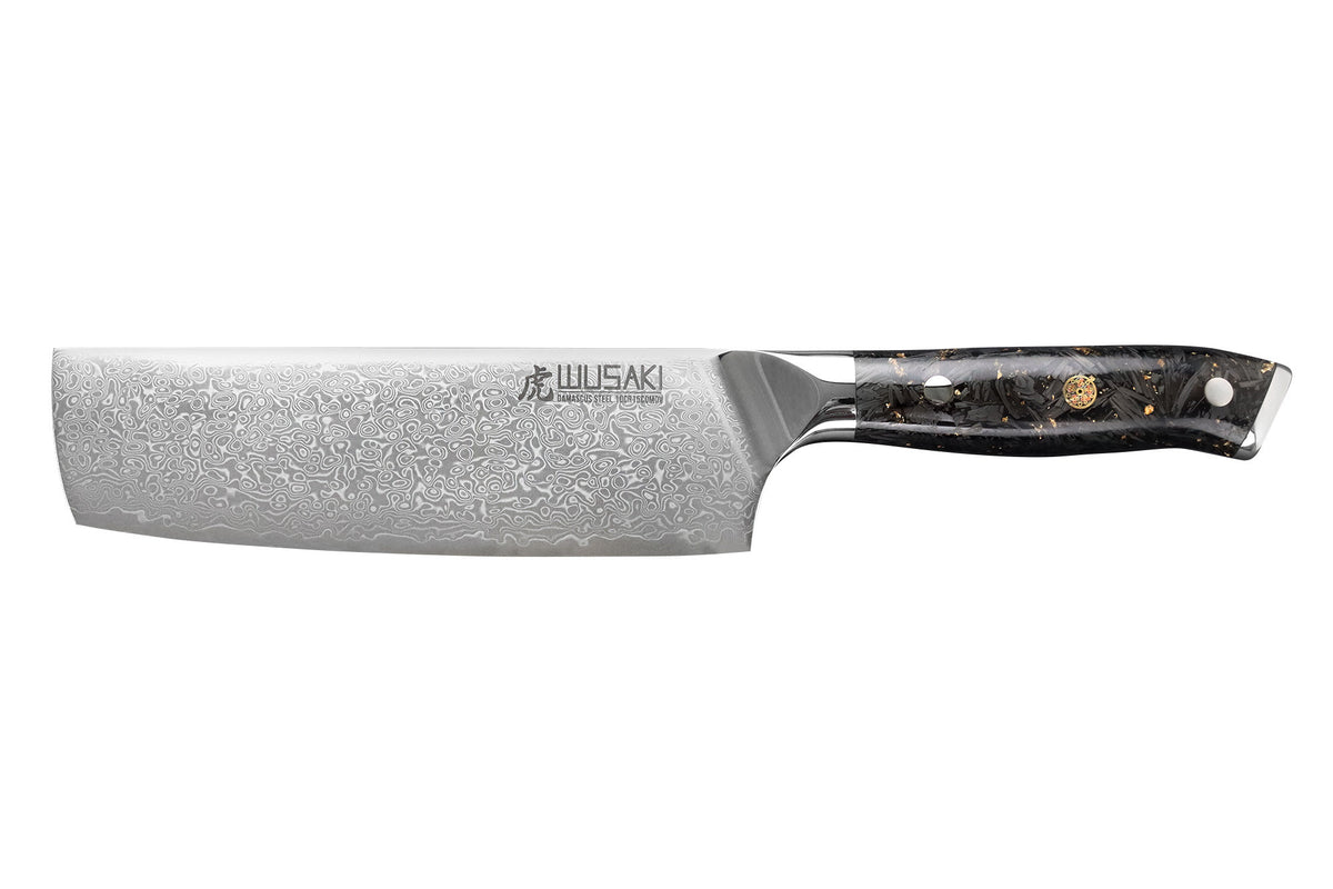 Sakin Damascus 10Cr Nakiri Knife 17cm