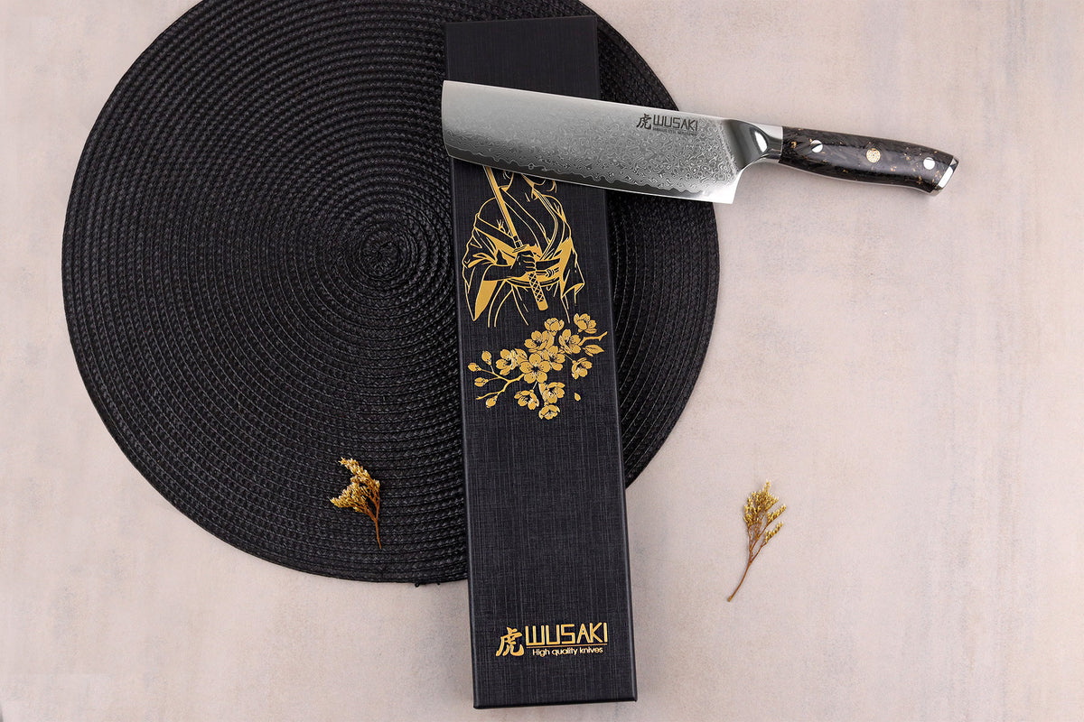 Sakin Damascus 10Cr Nakiri Knife 17cm