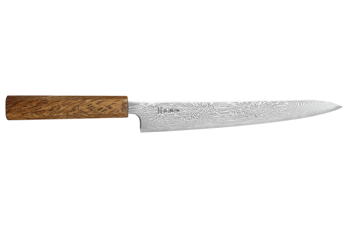 Couteau sujihiki japonais artisanal Unagi AUS10 24cm