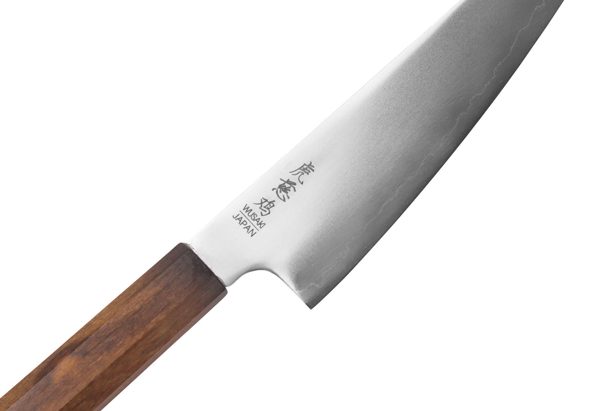 Couteau ko santoku japonais artisanal Wusaki Hikari SLD 15cm