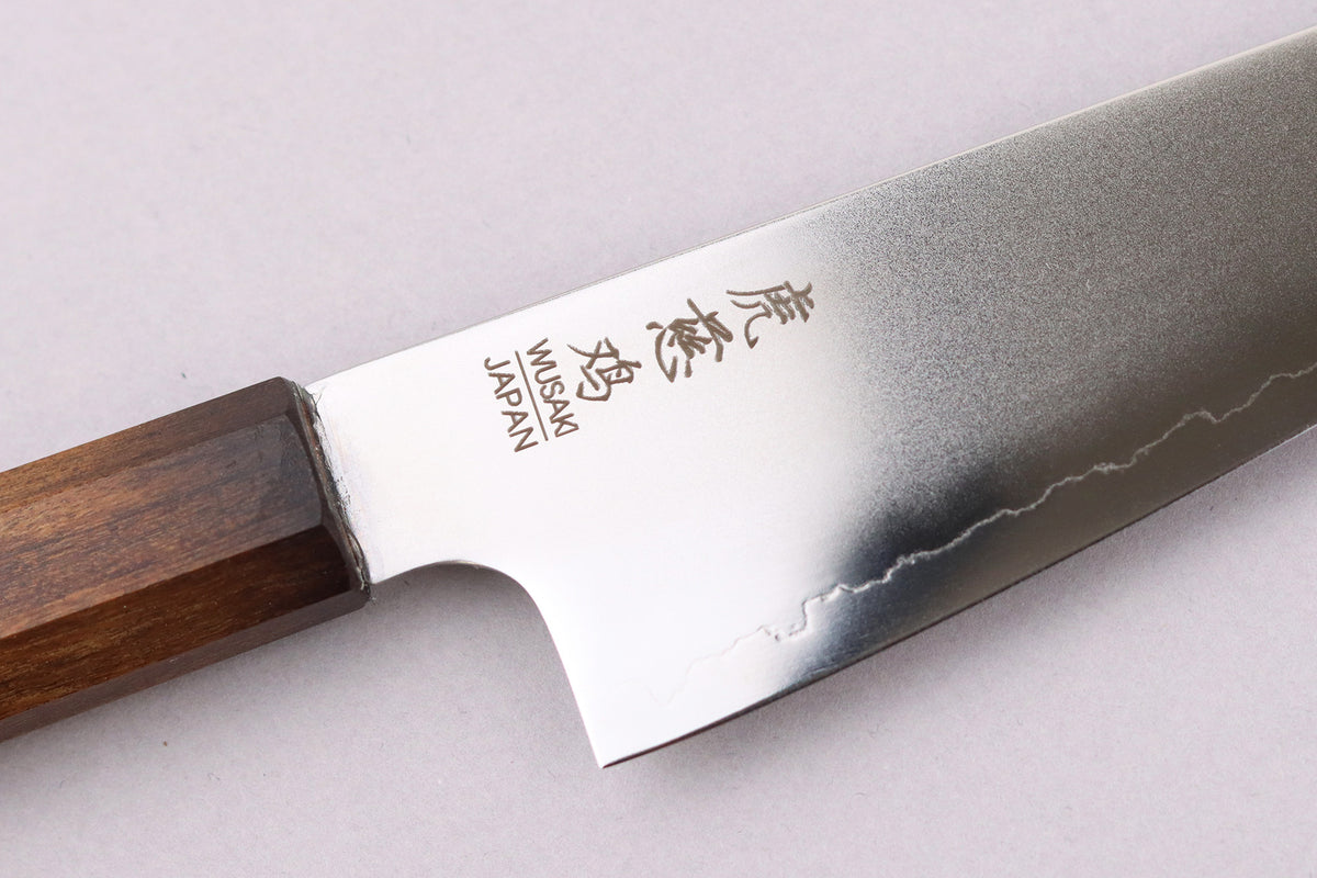 Couteau ko santoku japonais artisanal Wusaki Hikari SLD 15cm