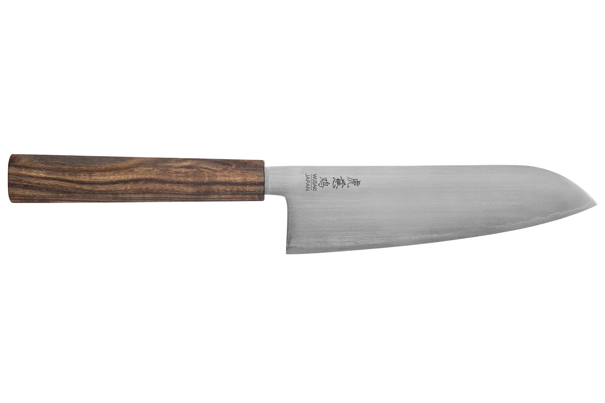 Couteau santoku japonais artisanal Wusaki Hikari SLD 17cm