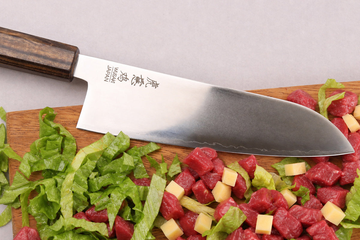 Handcrafted Japanese Santoku Knife Wusaki Hikari SLD 17cm