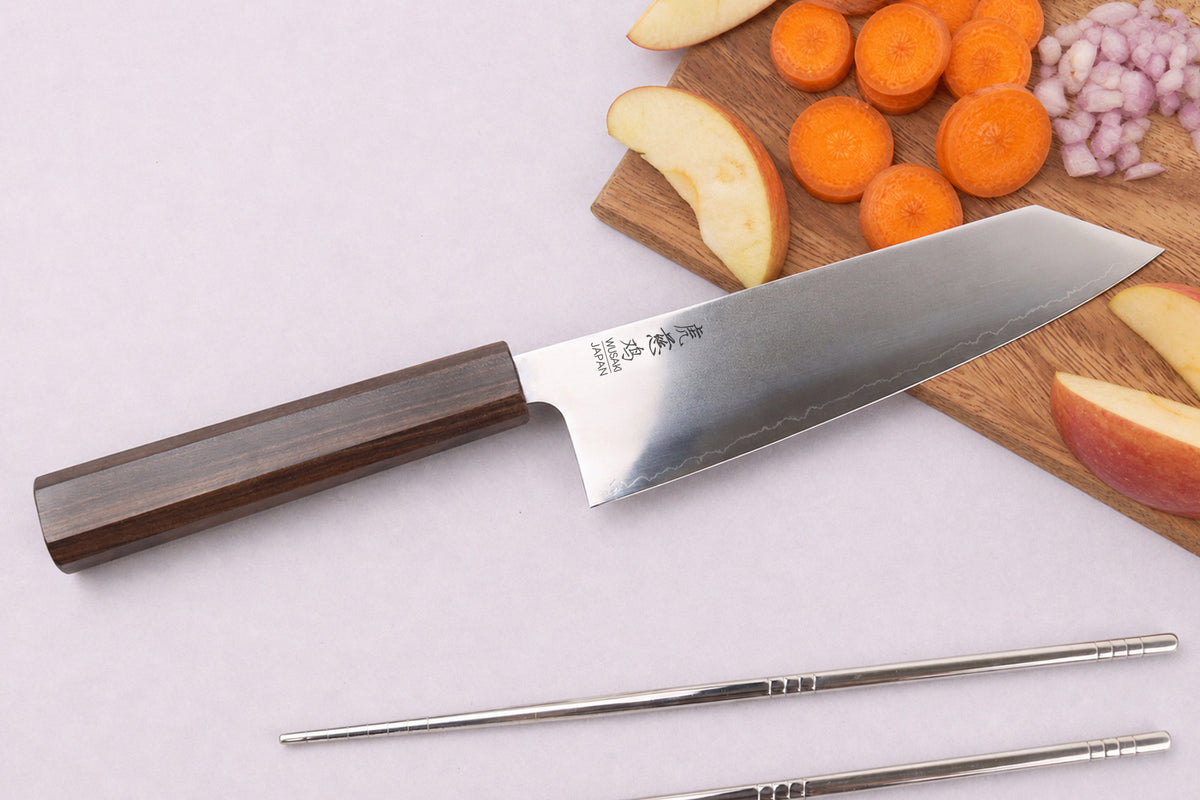Couteau santoku kiritsuke japonais artisanal 17,5cm Wusaki Hikari SLD