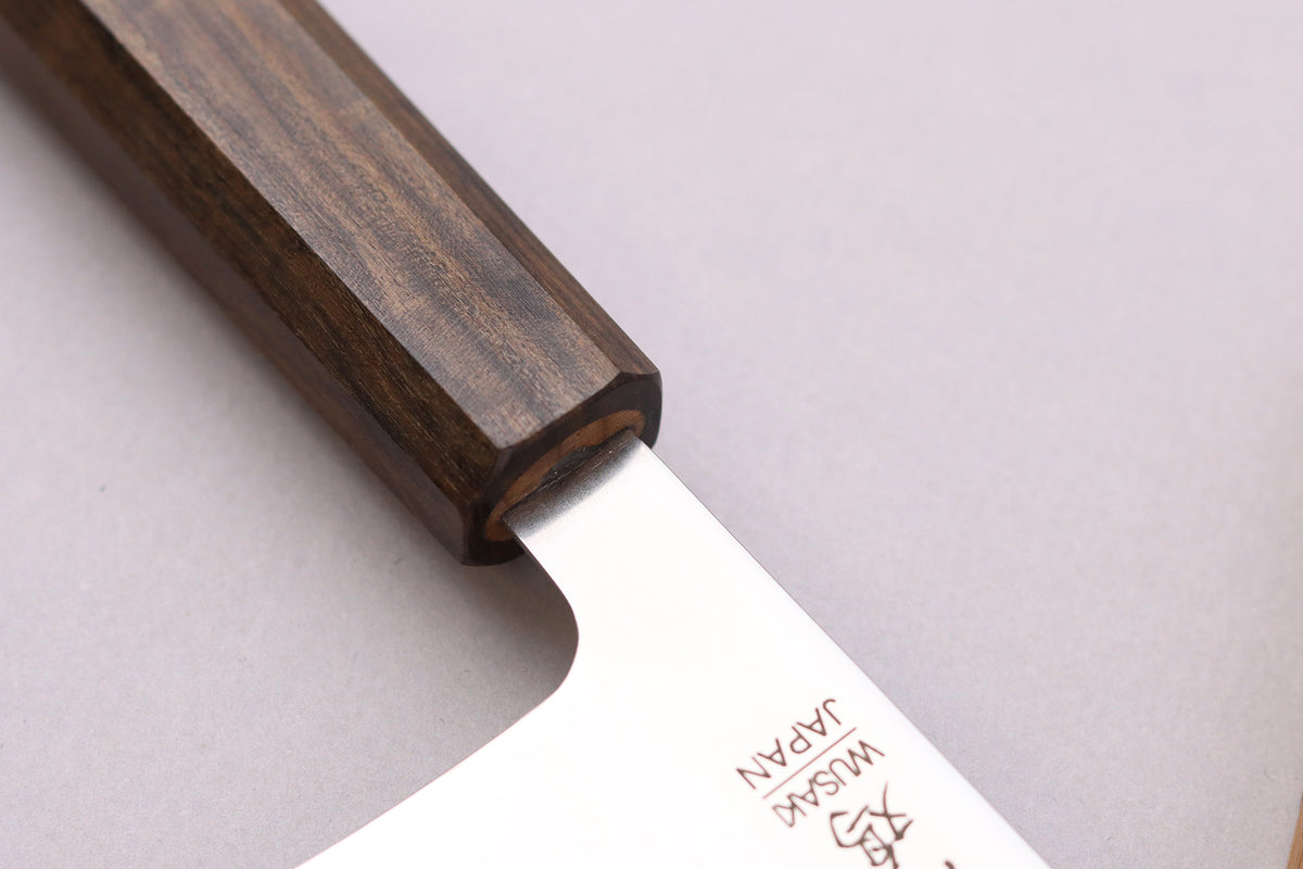 Couteau santoku kiritsuke japonais artisanal 17,5cm Wusaki Hikari SLD