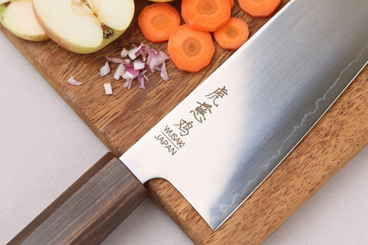 Couteau santoku kiritsuke japonais artisanal 17,5cm Wusaki Hikari SLD
