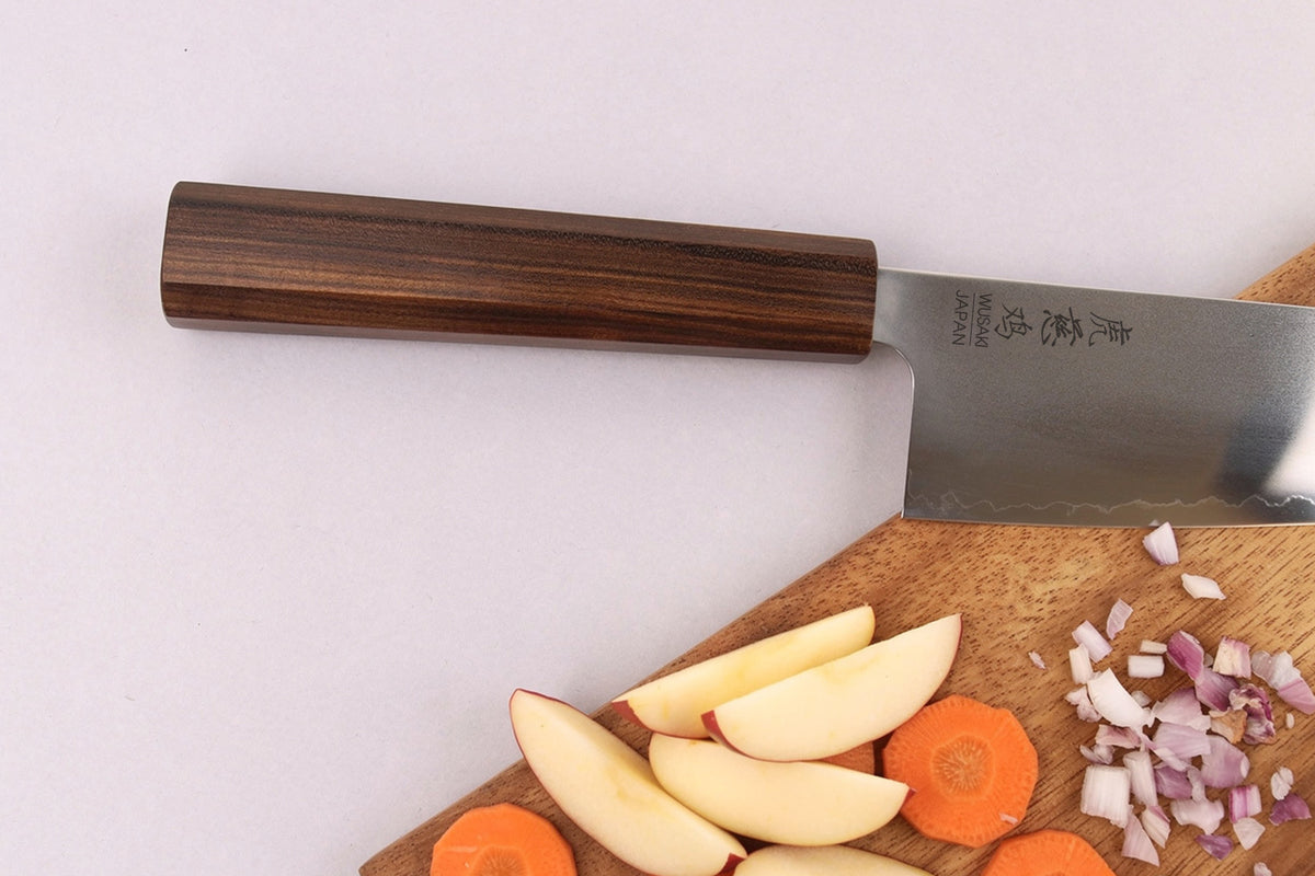 Couteau santoku kiritsuke japonais artisanal 17,5cm Wusaki Hikari SLD
