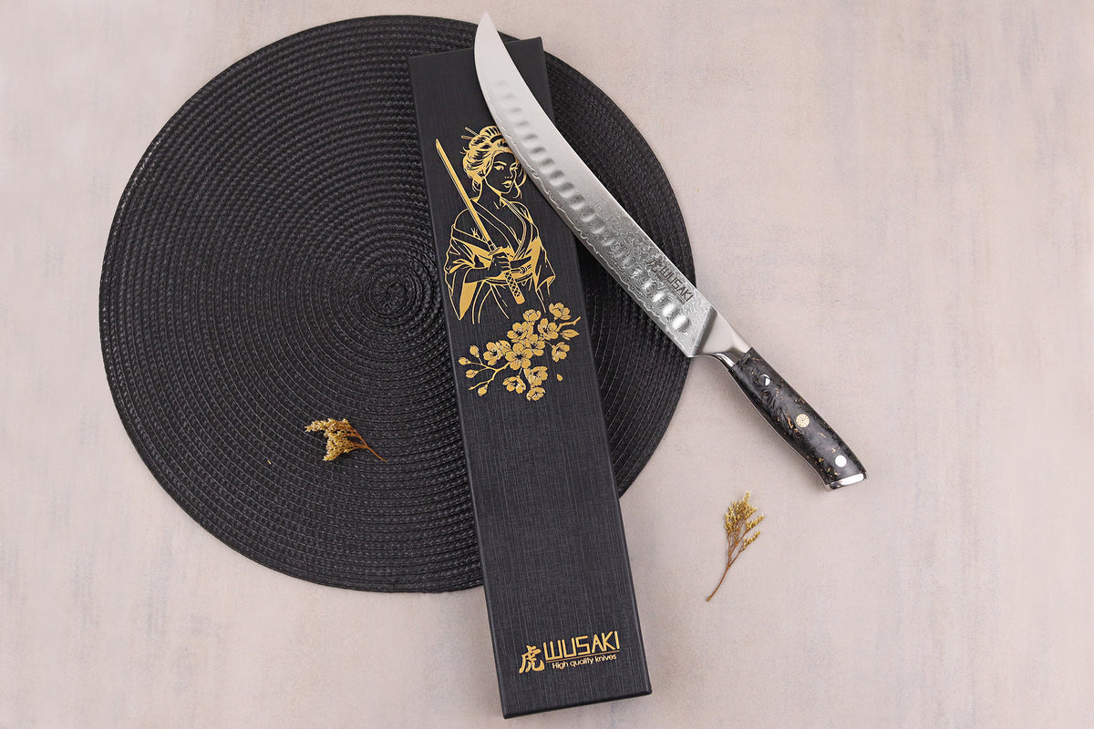 Sakin Damascus 10Cr Carving Knife 25cm