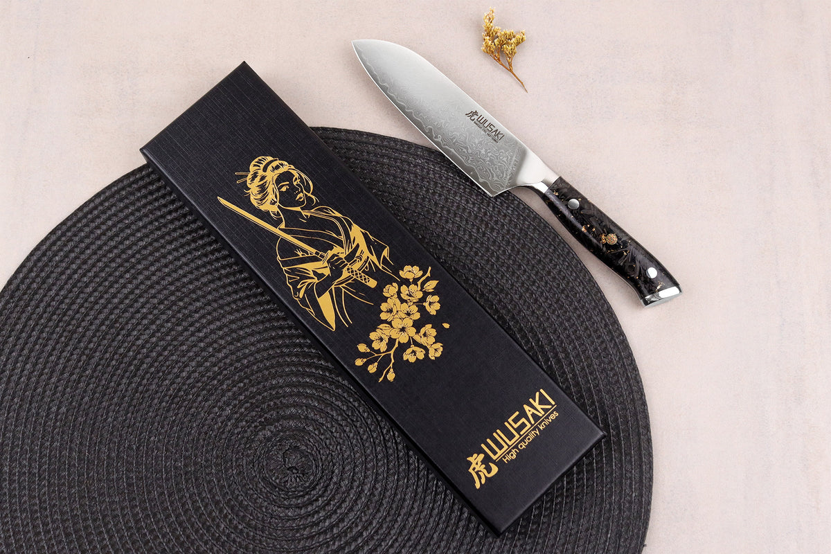 Couteau ko-santoku Sakin Damas 10Cr 13cm