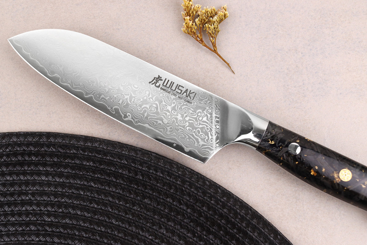 Couteau ko-santoku Sakin Damas 10Cr 13cm