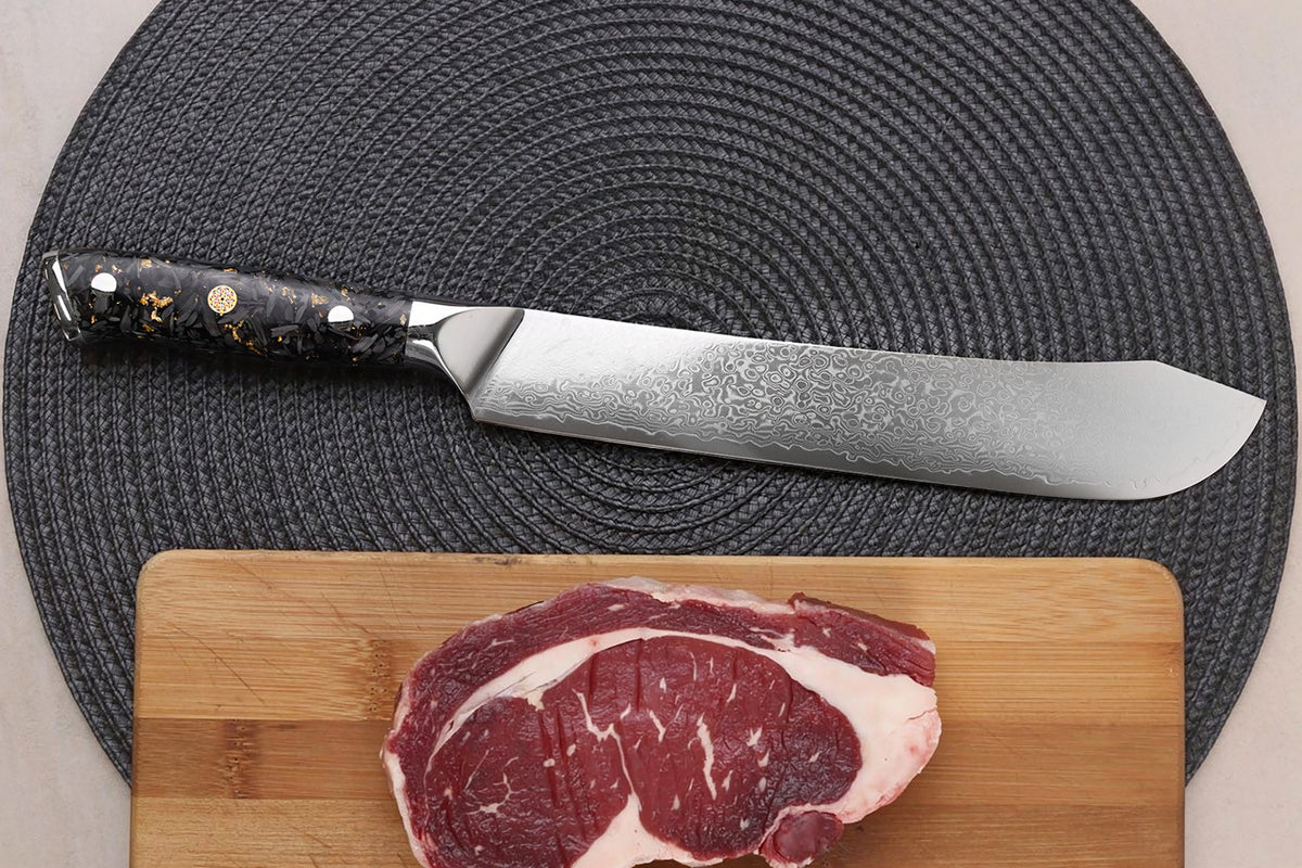 Couteau de boucher Sakin Damas 10Cr 22cm