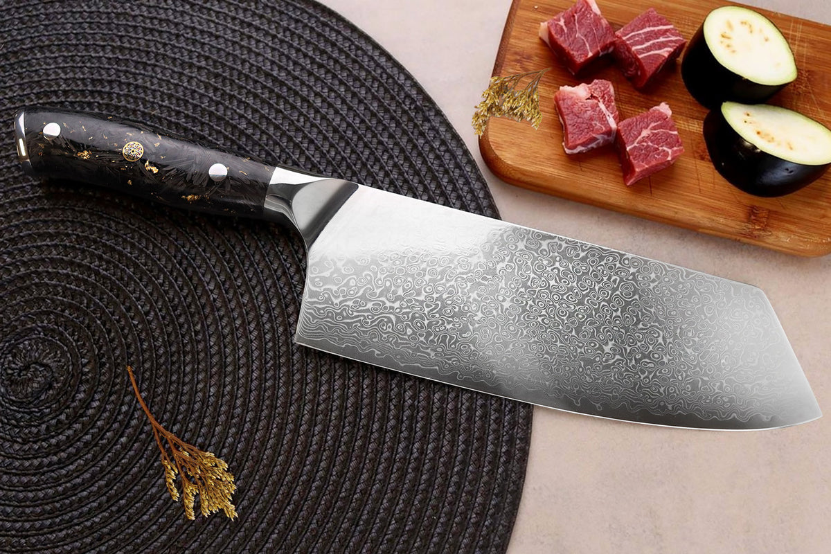 Couteau de chef chinois Sakin Damas 10Cr 19cm