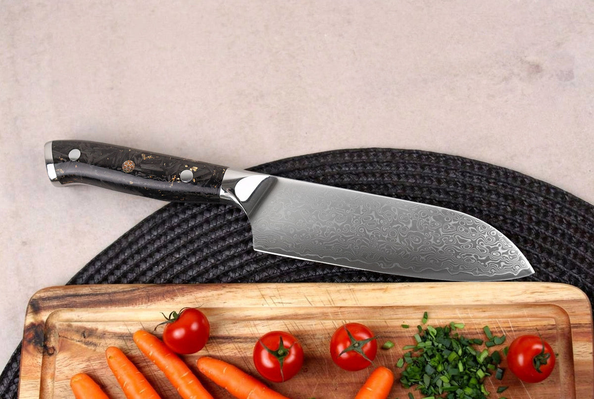 Couteau ko-santoku Sakin Damas 10Cr 13cm