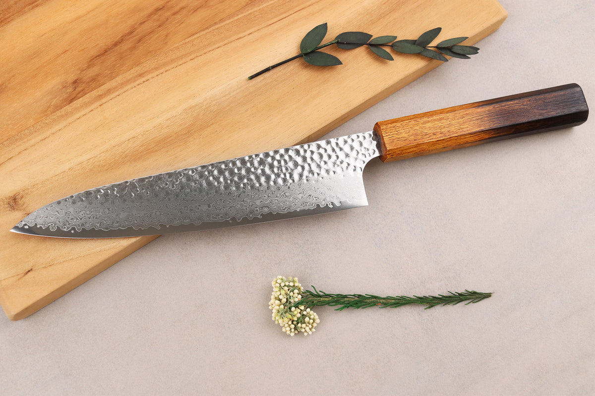 Couteau japonais artisanal Yaketa VG10 damas chef 20cm