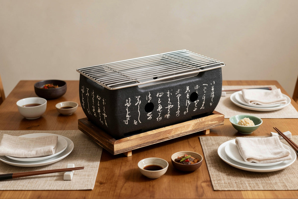 Grill de table Wusaki japonais 24x12,5 cm charbon de bois - Wusaki